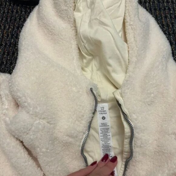 LULULEMON Scuba Oversized Half-Zip FLEECE Hoodie S/M White Opal - Picture 5 of 5
